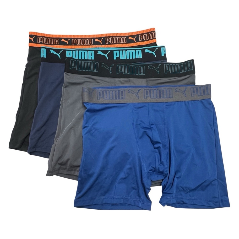PUMA Men's Boxer Briefs 4-Pack Athletic Fit Stretch Cooling Underwear Size S - Picture 1 of 7